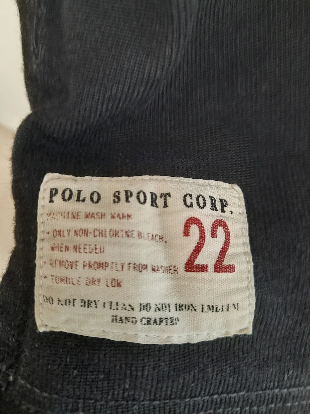 Ralph Lauren Polo Sport Black Short Sleeve V-Neck Shirt with Red Number 22